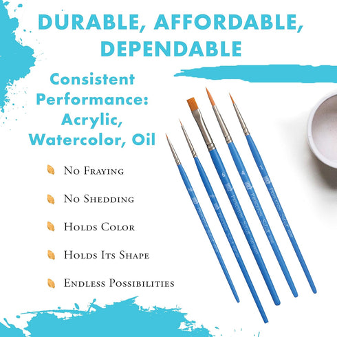 Princeton Select Artiste Paintbrush, 15-5 Brush Set, Blue...