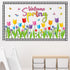 Tulip Bulletin Board Set Classroom Decorations Mother's Day Tulip Flowers Cutouts Welcome Spring Wall Decals Floral Bee Birds Butterfly Paper-Cuts...