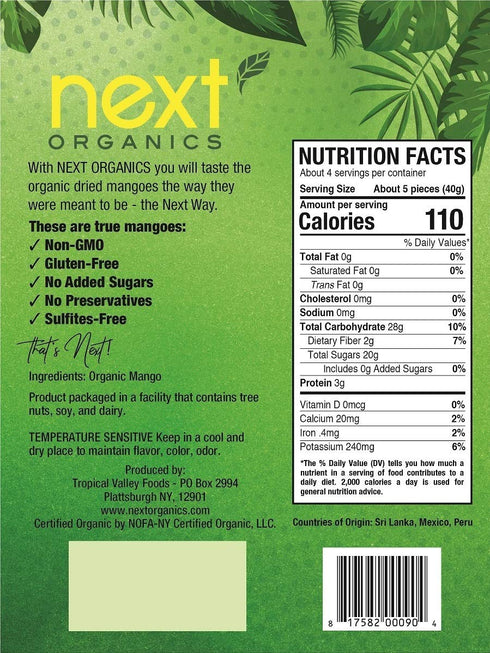Next Organics Dried Mango, 6 oz Bag (Pack of 1) (20817582000908)...