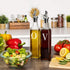 GREENOLIVE Olive Oil and Vinegar Dispenser Set - 17 oz. Glass Bottles with No-Drip BPA-Free Spouts - Stylish O and V Identifiers for Kitchen and D...
