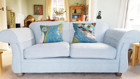 Klimt Blue Modern Pillow Cover - Seed Art Nouveau Pillowcase Modern Farmhouse Chair Cushion Boho Outdoor Pillowsham Mid Century Couch Cushion Hand...