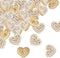 20 Pcs Faux Pearl Rhinestone Heart Buttons, White Retro Vintage Buttons Heart Metal Buttons Sew on Buttons Embellishments for DIY Crafts, 23mm...