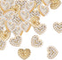 20 Pcs Faux Pearl Rhinestone Heart Buttons, White Retro Vintage Buttons Heart Metal Buttons Sew on Buttons Embellishments for DIY Crafts, 23mm...