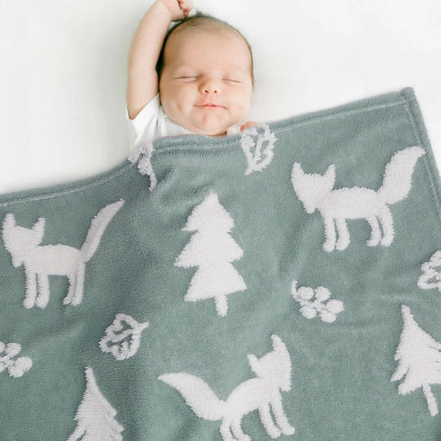 BORITAR 3D Fox Baby Blanket for Boys Girls Jacquard Fleece Fuzzy Toddler Nursery Blanket Soft Warm Cozy Blanket with 3D Animal Design for Infant o...