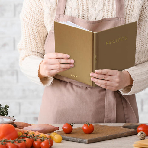 ZICOTO Aesthetic Blank Recipe Book with Waterproof Cover - The Perfect Recipe Notebook To Write In Your Own Recipes - Simplified Blank Cookbook to...