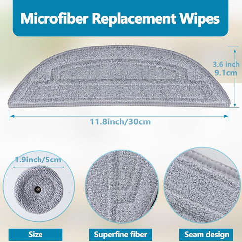 8 Pack Mop Cloth Pads Replacement for Roborock S8 MaxV Ultra, S8 Max Ultra Robot Vacuum Cleaner, Upgraded Reusable Washable Microfiber Dual Sonic ...