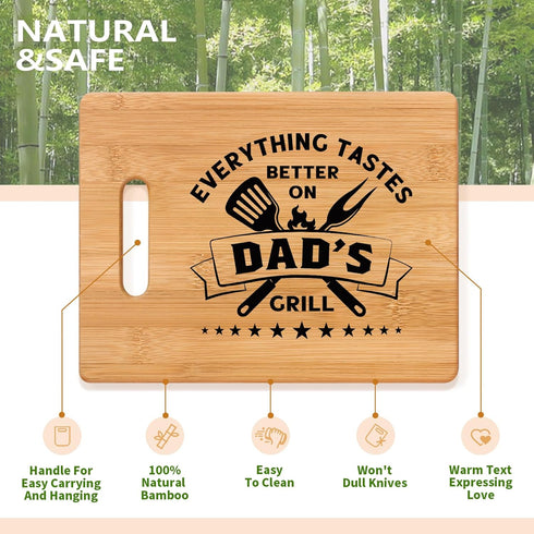 Gifts for Dad, Best Dad Birthday Gift - Unique Bamboo Cutting Board Gift for Dad Father Daddy - Cool Christmas Fathers Day Gift for Dad - Everythi...