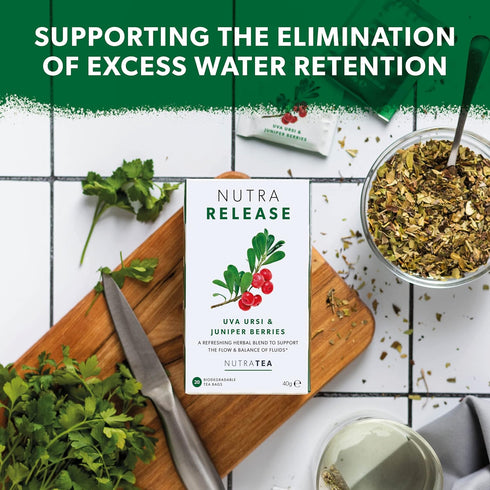NUTRARELEASE - Water Retention Tea | Bloated Stomach Tea - Natural Diuretic For Water Balance - Includes Dandelion Root & Bearberry - 40 Enveloped...
