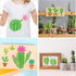Zonon 12 Pcs Cactus Stencil for Crafts Reusable 8 Inch Summer Cacti Stencil Painting on Wood, Tropical Succulent DIY Art Template for Canvas Noteb...
