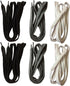 3 Pair 14 mm x 55" Hoodie Drawstring Cord Replacement – Flat Cotton Rope White, Black, Grey for Sweatpants, Joggers, Casual Pants, Gym Shorts, Pan...