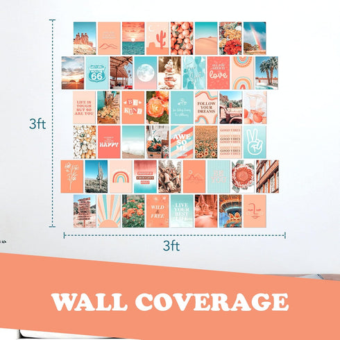 Artivo Peach Wall Collage Kit, Preppy Room Decor Aesthetic Pictures Wall Decor, Cute Picture Collage, Preppy Pictures for Wall, Teen Girls Room De...
