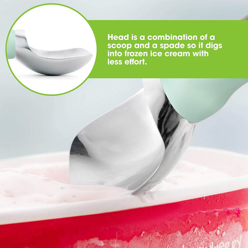Spring Chef Stainless Steel Ice Cream Scoop - Dishwasher Safe Metal Ice Cream Scooper, Heavy Duty Kitchen Tool with Soft Grip Anti-Freeze Handle, ...