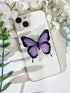 Butterfly Sticky Mobile Phone Grip, Clear Cell Phone Stand, Expanding Cell Phone Charms Accessory, Interchangeable Finger Kickstand, Collapsible H...