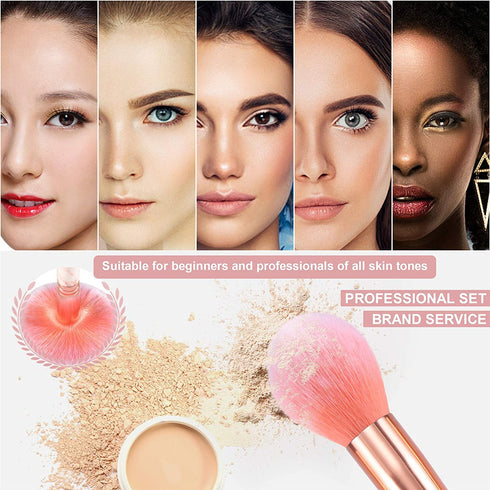DUAIU Professional Makeup Brushes Set 16PCS Marble Handle with 4PCs Sponge Blenders Foundation Brushes Eyeshadow Brush Lip Brush Silicone Face Mas...