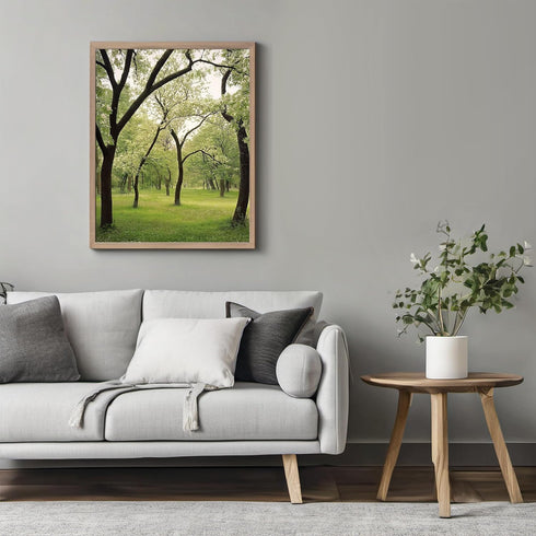 Posterizer 1 pcs-orchard tree scene-lush nature art-soft serene poster 1-Collectibles & Fine Art-Landscape & Nature Art-Gift for Art Lovers- unfra...
