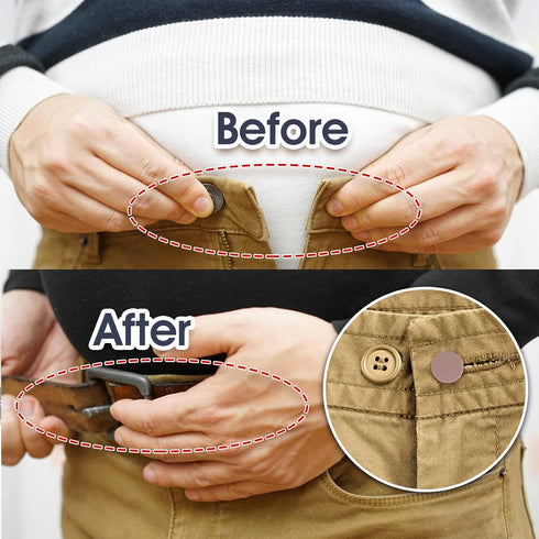 Waist Pants Button Extender, 12 Pieces Waistband Extender Buttons for Men Women Jeans Button Expander No Sew Button 0.6/1.2in 2 Sizes...