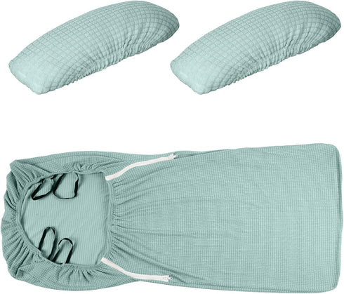 Tatuo 3 Pcs Computer Office Chair Cover Universal Rotating Chair Slipcovers Protector Removable Washable Office Chair Armrest Covers with Zipper f...