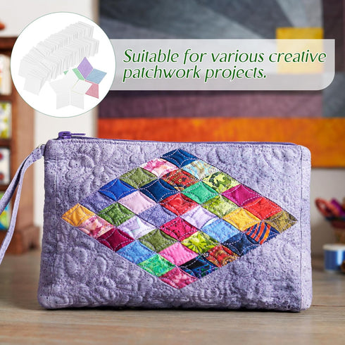 Paper Piecing for Quilting DIY Patchwork Sewing Crafts 300Pcs Paper Piecing Quilting Templates Quilting Patchwork Sewing Pattern Papers Quilting C...