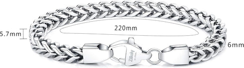 Franco Bracelet - Stainless Steel Men's Bracelet, Multicolored, 6mm Thick Chain Bracelet for Men and Boys...
