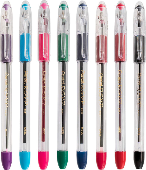 Pentel R.S.V.P. Ballpoint Pen, Medium Line, Violet Ink, 2 Pack (BK91BP2V)...