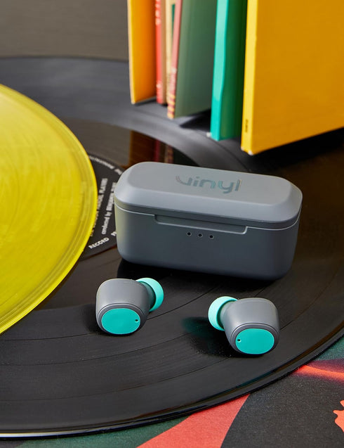 VINYL by Skullcandy True Wireless Bluetooth Earbuds Grey/Teal (V2VYW-N299)...