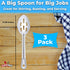 Super Strong, Ergonomic 11 in Serving Spoon 3 Pk. Big, Slotted Stainless Steel Spoons for Cooking, Baking and Basting. Best Kitchen Flatware for B...