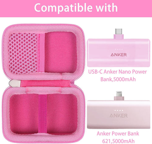 khanka Hard Travel Case Replacement with Anker 621 Nano Power Bank,5,000mAh Portable Charger,Case Only (Pink)......