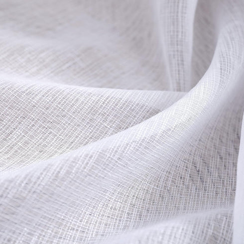 White Short Sheer Curtains 36 Inch Length for Kitchen Door 2 Panel Set Rod Pocket Cafe Curtains Linen Look Semi Sheer Tier Curtains for Small Wind...