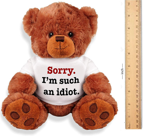 "SORRY I'M SUCH AN IDIOT" 13" Inch Teddy Bear - Cute And Cuddly : Funny Teddy Bear Couple Gift : Romantic Cute Teddy Bear Stuffed Animal...