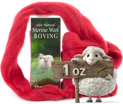 Desert Breeze Distributing 100% Natural Merino Wool Roving - Premium Combed Top Merino Roving Wool - Tapestry, Spinning, Wet Felting & Needle Felt...
