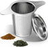 Extra Fine 18/8 Stainless Steel Tea Infuser Mesh Strainer with Large Capacity & Perfect Size Double Handles for Hanging on Teapots, Mugs, Cups to ...