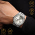 Halukakah Diamonds Gold Watch Iced Out,Men's 18K Real Gold/Platinum White Gold Plated 42MM Width Round Dial Quartz Wristband 9.5" with Cuban Link ...