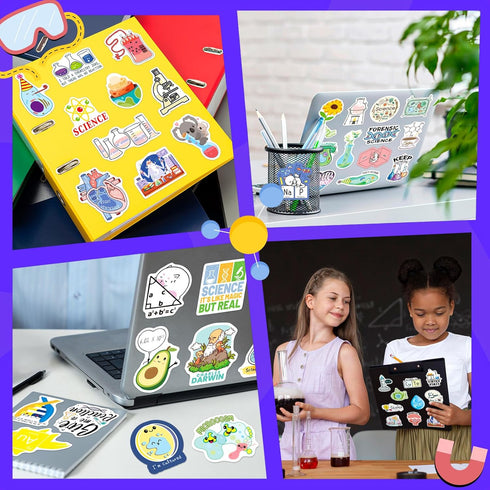 200PCS Science Stickers Chemistry Biology Physics Stickers for Students Kids Natural Science Class Teachers Laboratory Decor Water Bottles Laptop ...