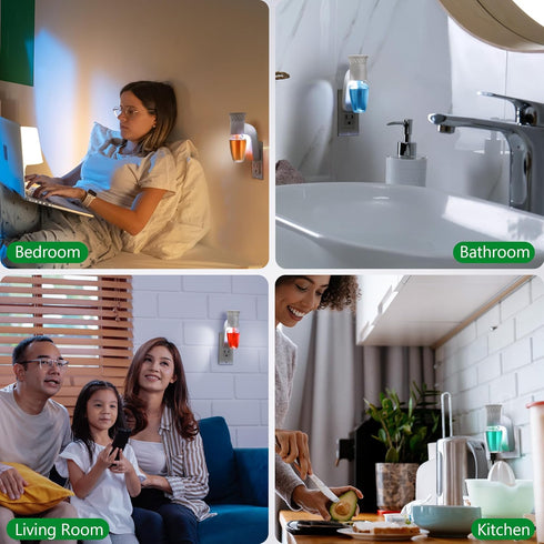 Saillong Wall Fragrance Plug in with Night Light Compatible with Bath and Body Works Wallflower Fragrance, with Rotary Plug Design Essential Oil D...