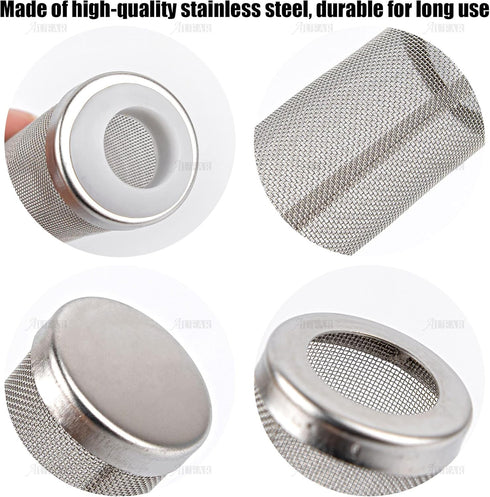 AUEAR, 2 Pack Stainless Steel Mesh Inflow Aquarium Filter Guard Intake Cover for Shrimp and Fish...