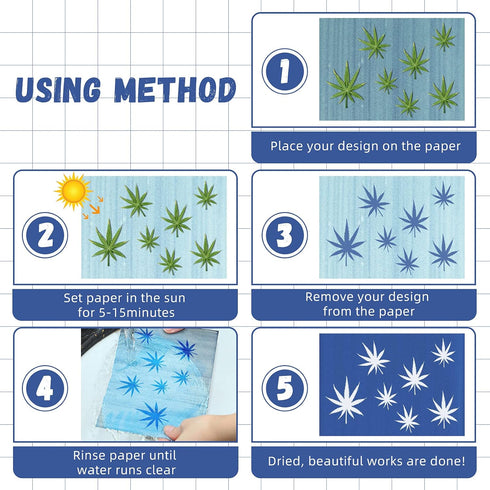 32 Sheets Sun Print Paper Cyanotype Paper A4 A5 Solar Drawing Paper Sensitivity Nature Printing Paper for Kids Adults Arts Crafts DIY Project (Whi...