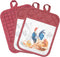 Pot Holders Set of 3 Silicone Printing Non Slip Heat Resistant, Yarm-Dyed Hot Pads Cotton Home Kitchen Cooking Barbecue Microwave Women Men Machin...