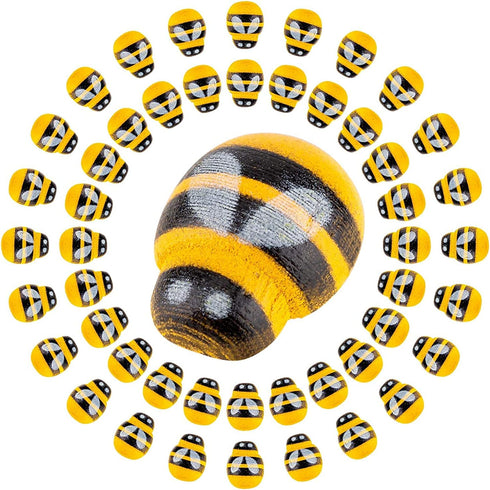 Savita 200 Pack Tiny Wooden Bee Flatback Embellishment Self-Adhesive Bee Stickers Fake Bees for Craft Scrapbooking DIY Decor Supplies, Baby Shower...