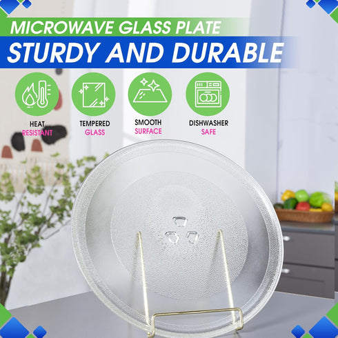 Microwave Plate Replacement 12.75 inch Fits GE WB49X10129 and WB49X10074 Microwave Glass Plate - Exactly Replaces the Microwave Turntable Plate Ov...