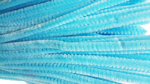 Carykon Super Fuzzy Chenille Stems Pipe Cleaners, Pack of 100 (Light Blue)...