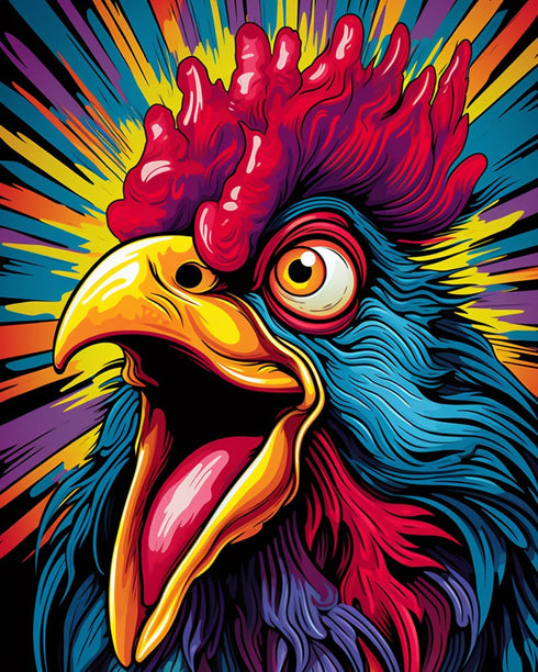 Painting Kits for Adults Cock Rooster,Paint by Numbers for Beginner Kids Acrylic Painting Kit,Oil Painting for Adults Kids Paint by Number Craft C...