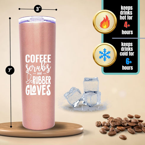 Brooke & Jess Designs Coffee Scrubs Nurse Gifts for Women - Nurse Tumbler, Cups, Mug, Water Bottle - Gift for Medical Assistant, LPN, RN, CNA, Nur...