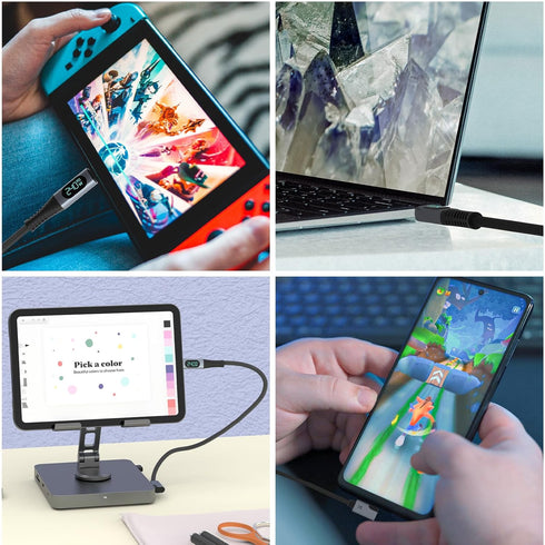 USB 4 Cable with LED Display, 3.3ft USB C 240W Fast Charging Cable with 8K@60Hz 40Gbps Data Transfer USB C Cable Compatible with iPhone15,MacBook,...