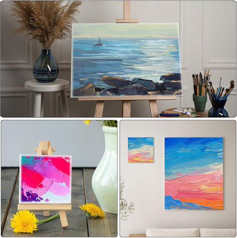 PATIKIL 6x6 Canvas Boards for Painting, 4Pack 100% Cotton Square Triple Primed Stretched Blank Canvas Panel for Acrylic, Oil, Tempera Paints, Whit...