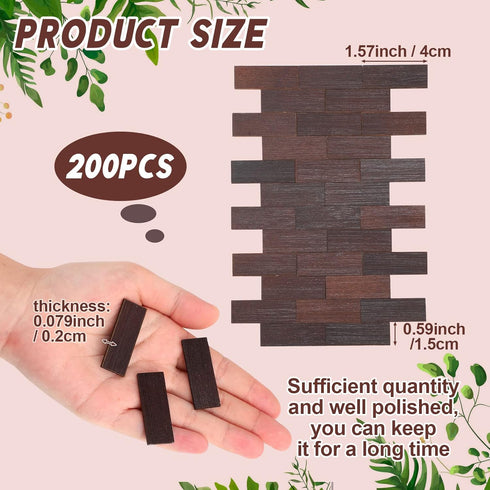200 Pcs Miniature Dollhouse Flooring Mini Wooden Dollhouse Floor Boards 1 12 Scale Dollhouse Accessories Geometric Bamboo Doll House Furniture Woo...