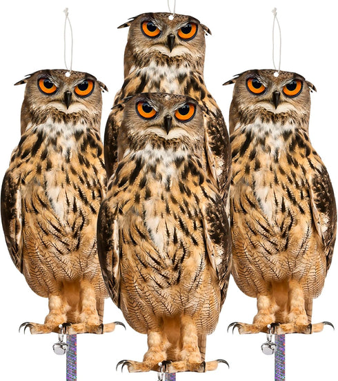 Fake Owls to Keep Birds Away, Bird Scare Device, Bird Scarer, Cardboard Hanging Reflectors, Flat Paper Garden Owls Scare Pigeons Woodpeckers Roden...