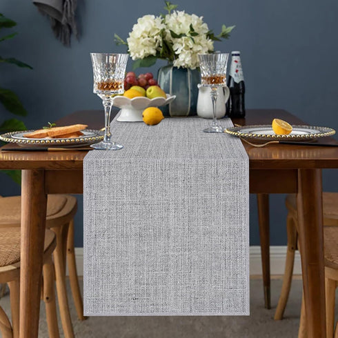 Grey Burlap Table Runners 2 Packs, 14"x72" Fall Jute Rustic Farmhouse Dresser Runners Cover Top for Bedroom, Dining, Coffee Table, Wedding Boho Ta...