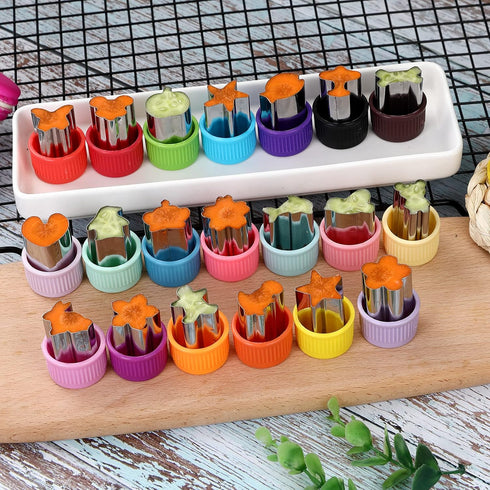 Vegetable Cutter Shape Set, Mini Cookie Cutters,Biscuit Cutter to Decorate Food, Children's Baking and Food Supplement tool Accessories Kitchen Cr...