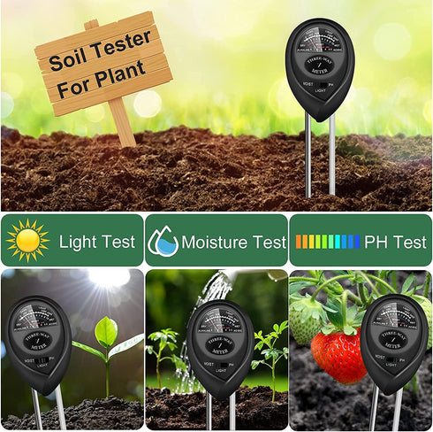 CHICIRIS 3 in 1 Function Soil Tester, Soil Meter Plant Meter Soil//Light Tester for Gardening Tool Kits for Garden, Farm, Lawn, Indoor & Outdoor...