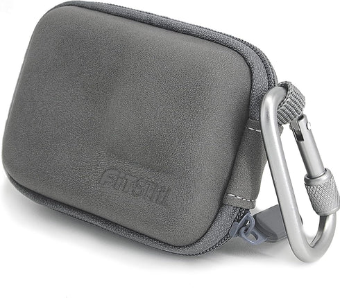 FiTSTILL Grey PU Mini Carrying Case for Go Pro Hero 12/11/10/9/8/7/(2018)/6/5 Black,Hard Shell Travel Storage Case for DJI Osmo Action,AKASO,Campa...